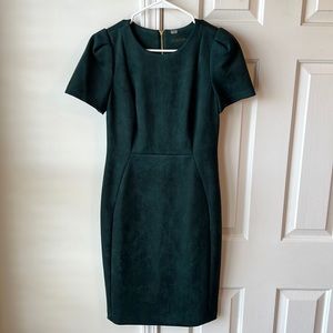 Faux suede midi dress